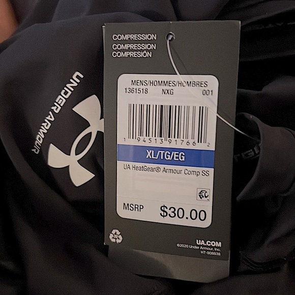 UNDER ARMOUR • Men’s HeatGear® Black Short Sleeve Compression Shirt - Picture 6 of 6